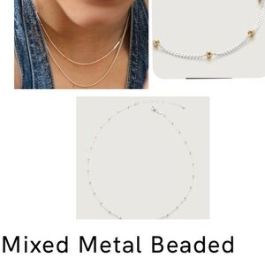 Delicate Silver and Gold Necklace Set with Layered Design